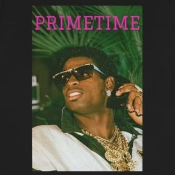 Deion Sanders JC On Deion Primetime NFL Player Sports Legend Graphic T-Shirt 79 - Picture 2 of 5